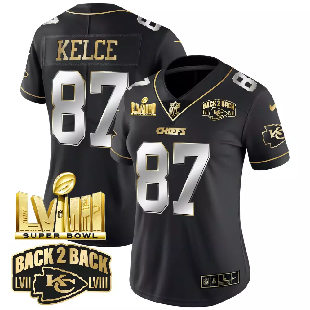kelce 87 chiefs 2023 women s all stitched vapor jersey super bowl lviii red 1