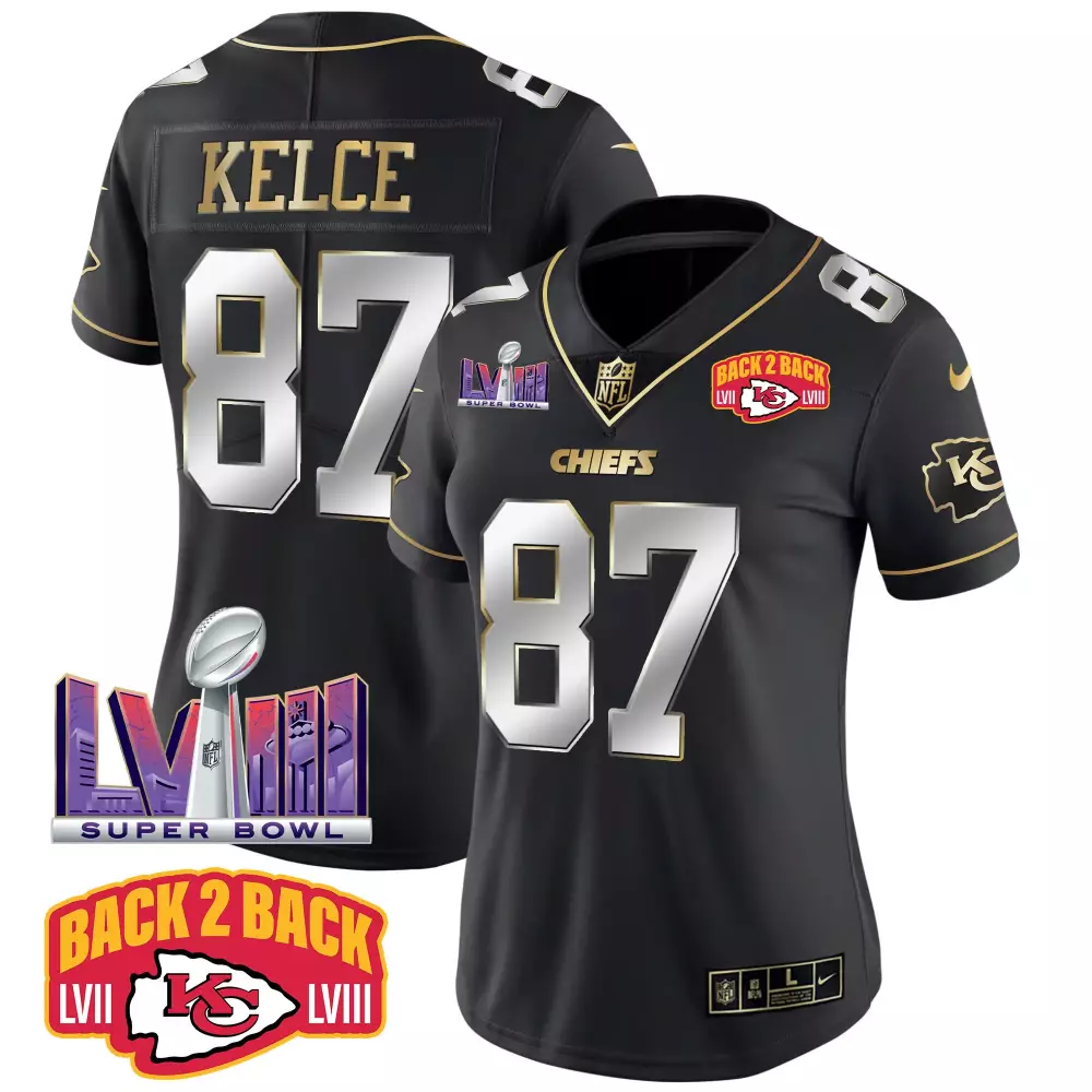 kelce 87 chiefs 2023 women s all stitched vapor jersey super bowl lviii red 1