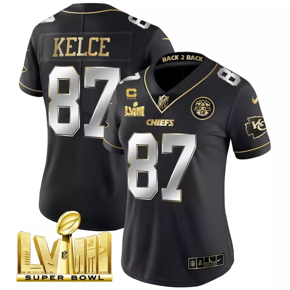 kelce 87 chiefs 2023 women s all stitched vapor jersey super bowl lviii red 1