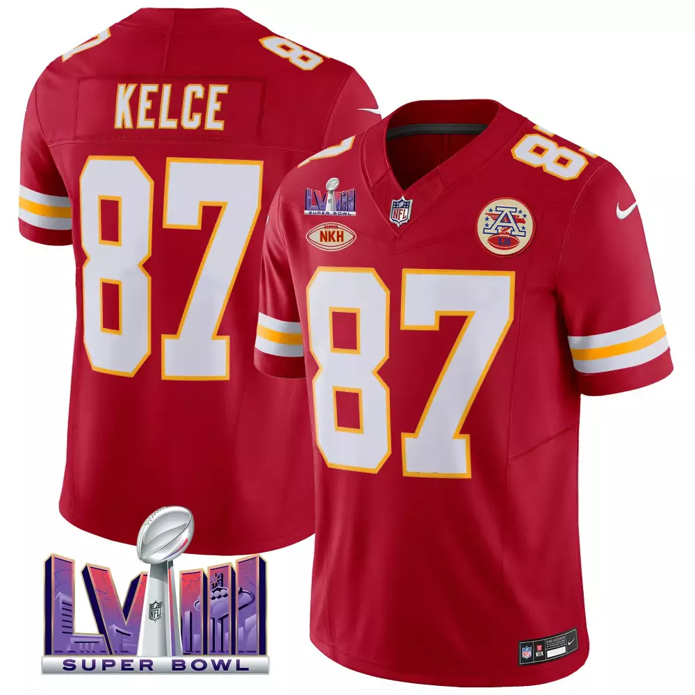 kelce 87 kansas city chiefs 2020 men s all stitched vapor jersey red white super bowl patch