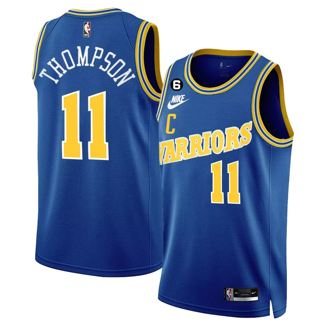 klay thompson 11 golden state warriors 2023 men s all stitched vapor jersey black yellow 1