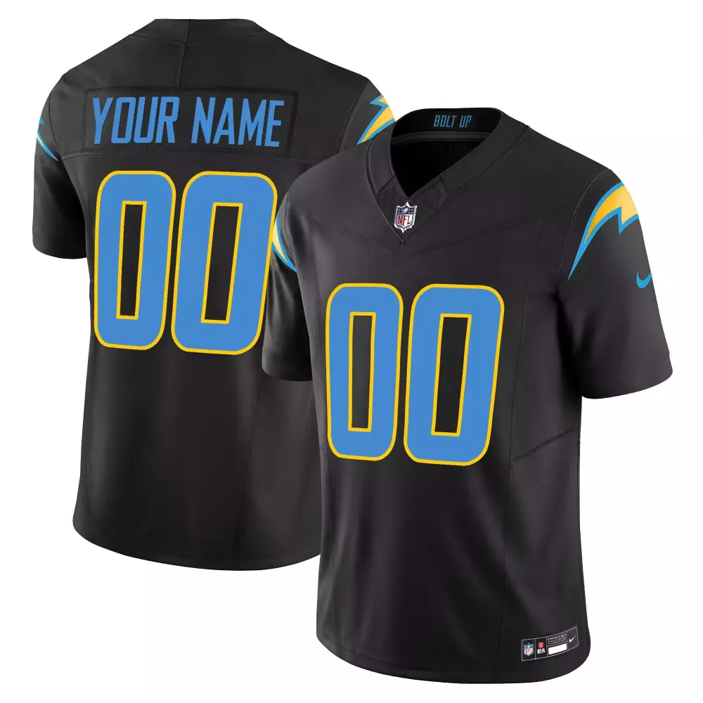 Los Angeles Chargers Black All Stitched Vapor Jersey | 2023 | Customizable Fan Gear for Men, Women & Youth