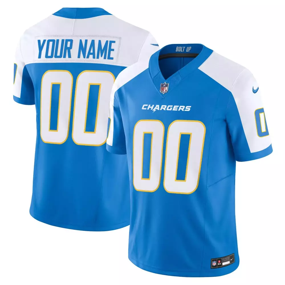 Custom Blue Los Angeles Chargers All Stitched Vapor Jersey 2023 | Stylish Design for Men, Women & Youth