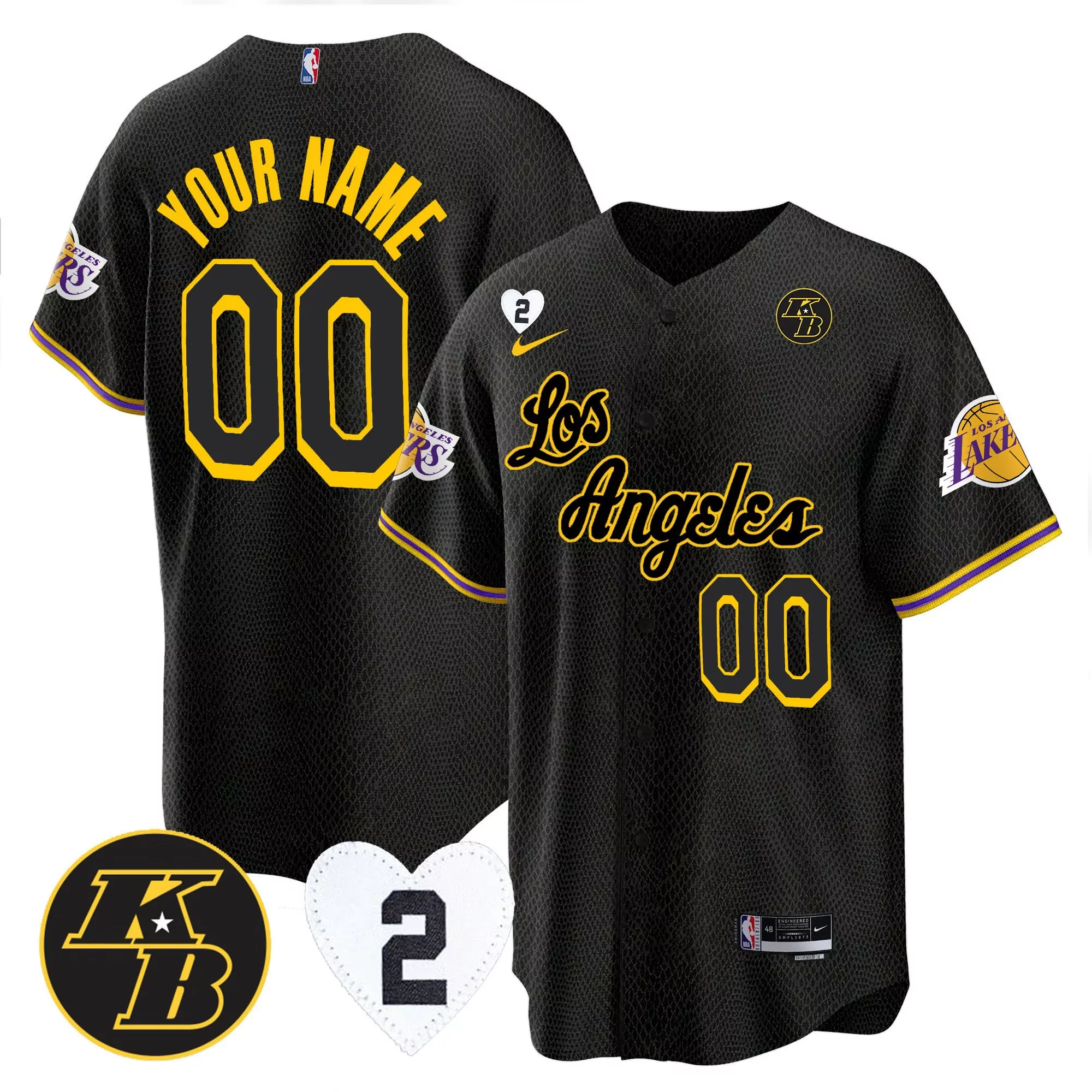 los angeles lakers 00 your name 2023 men s all stitched vapor jersey black edition