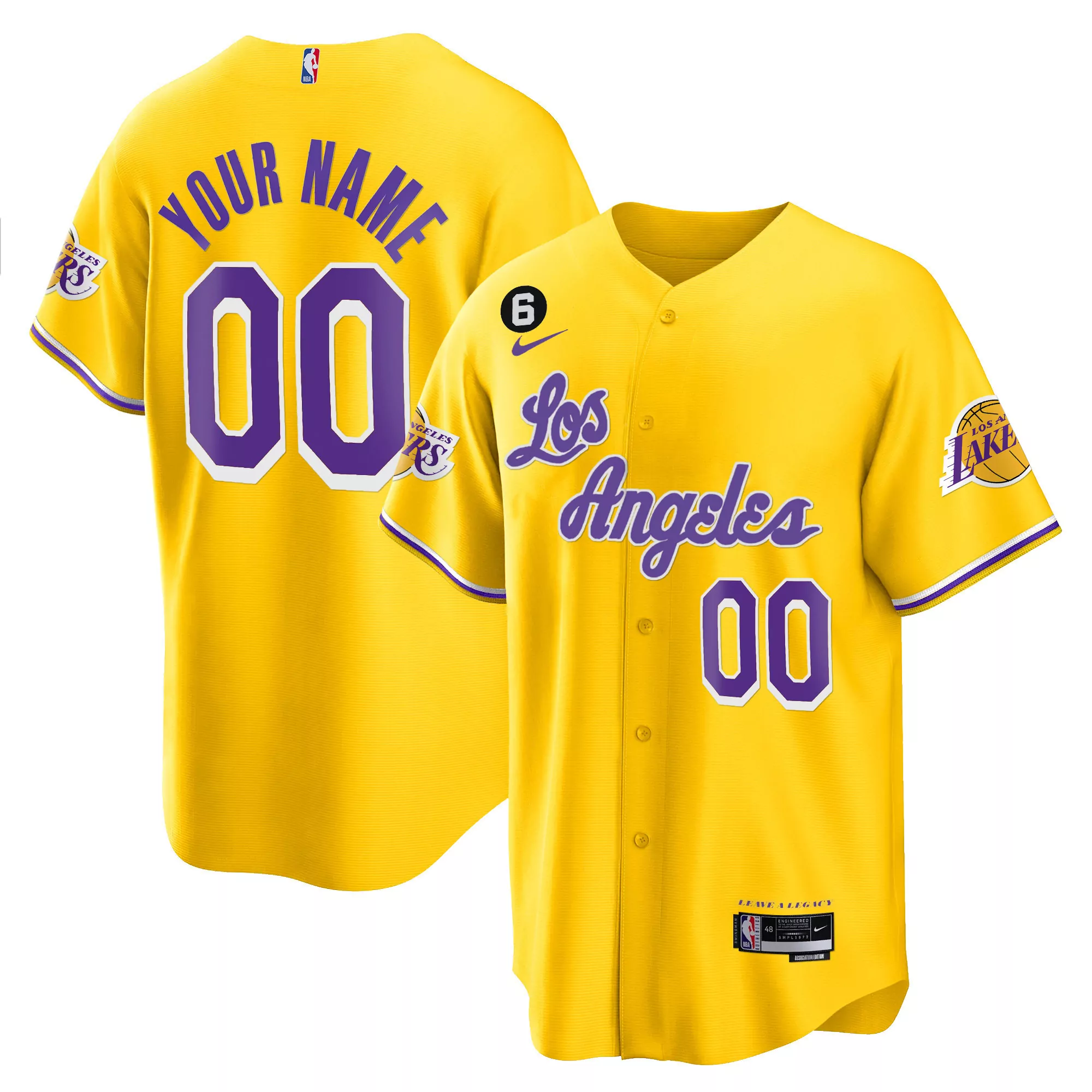 los angeles lakers 00 your name 2023 men s all stitched vapor jersey yellow edition