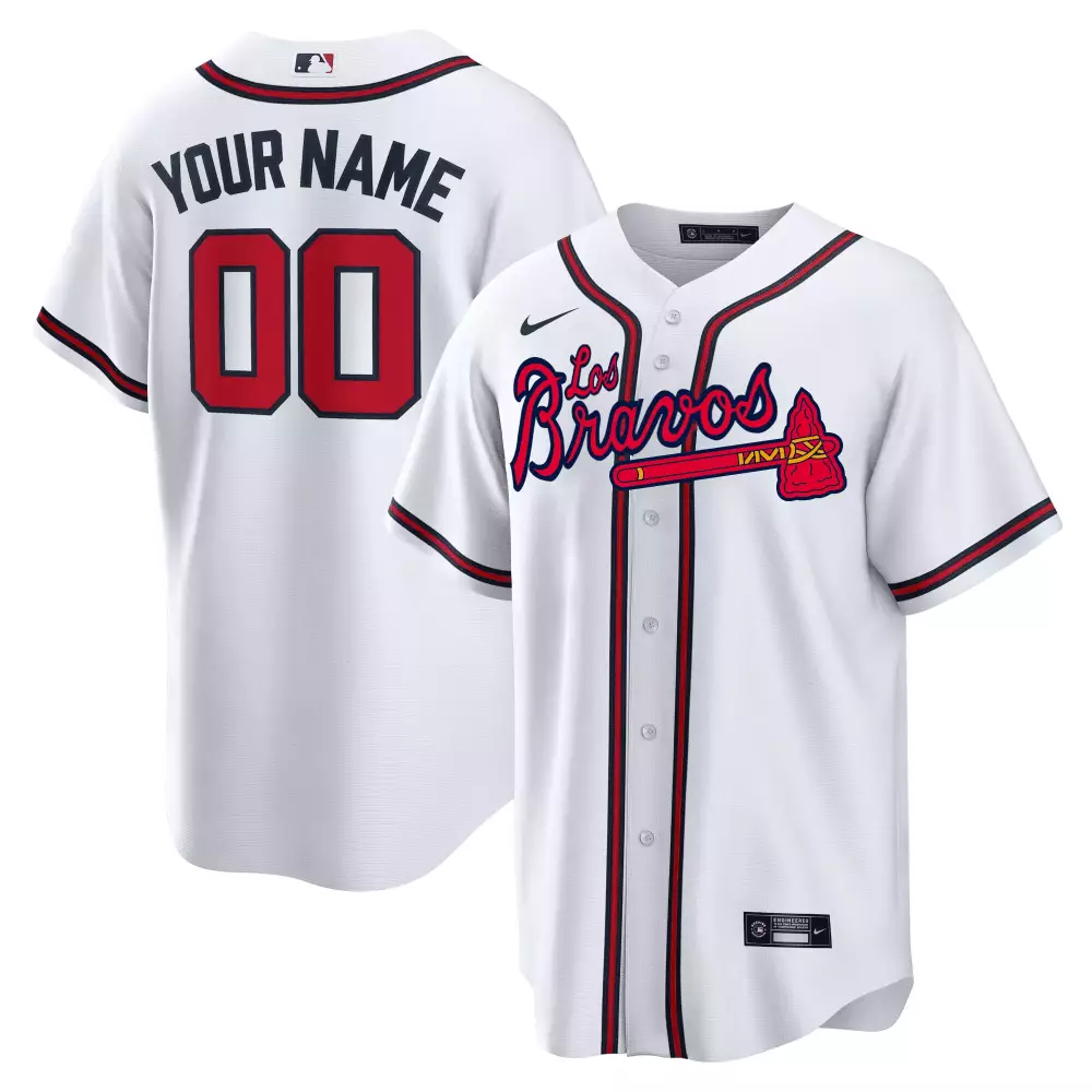 los braves custom white all stitched vapor jersey 2023 men s