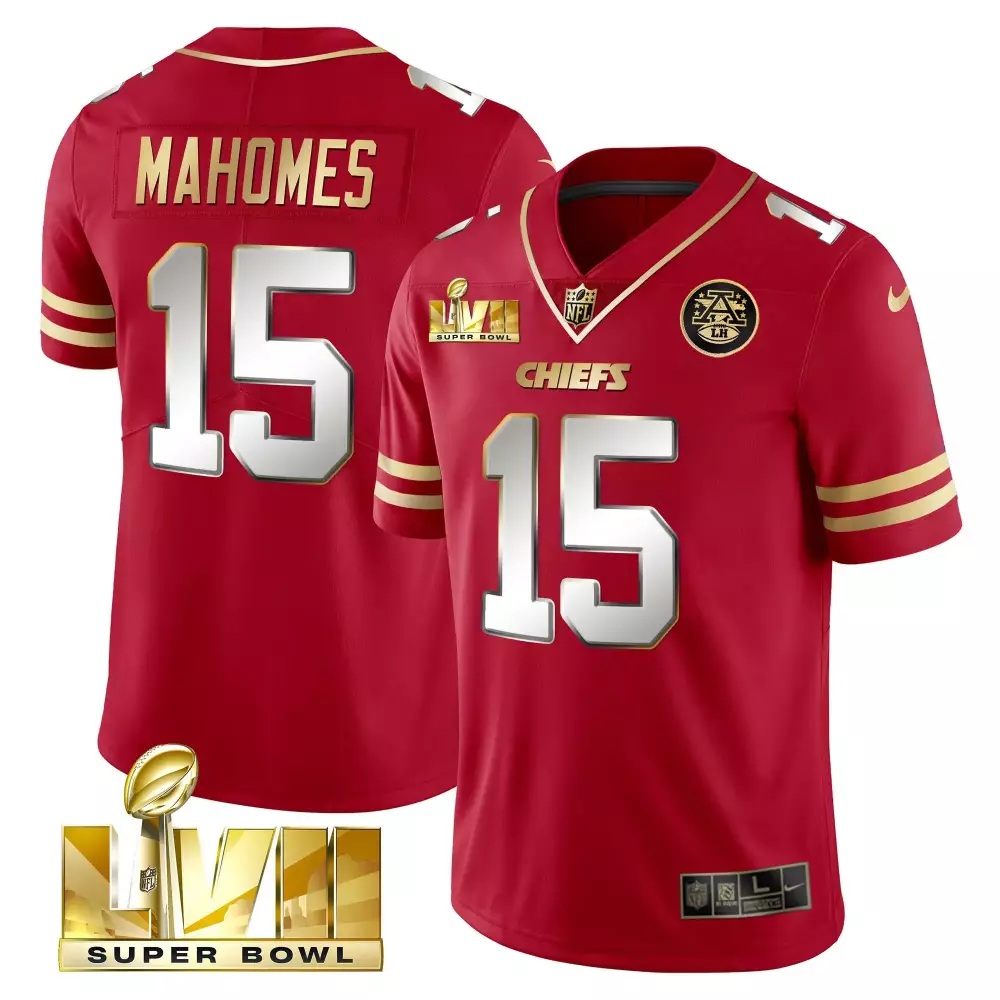 Mahomes 15 Chiefs 2023 Male All Stitched Vapor Jersey | Super Bowl Edition Red | Fan Gear for Men, Women & Youth