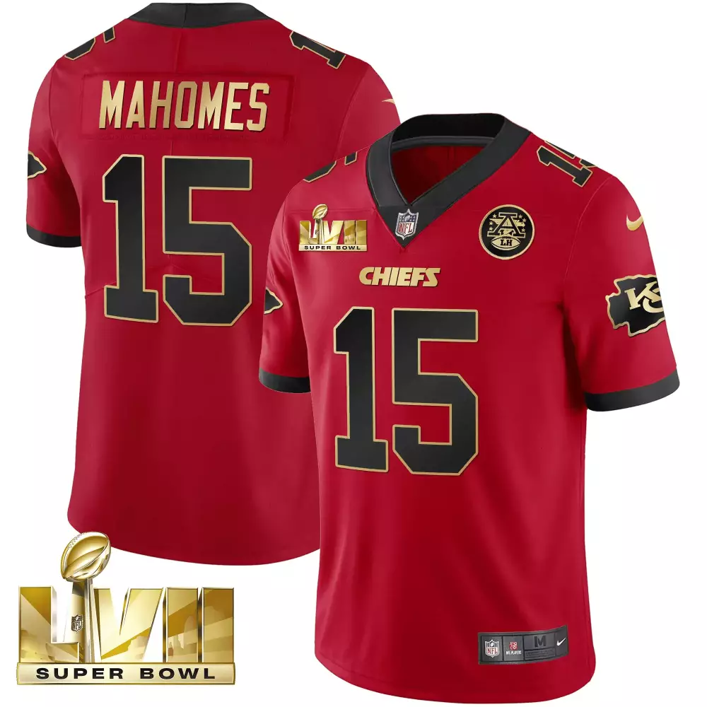 Mahomes 15 Chiefs 2023 Stitched Vapor Jersey | Super Bowl Edition Red | Replica Fan Gear | For Men, Women & Youth