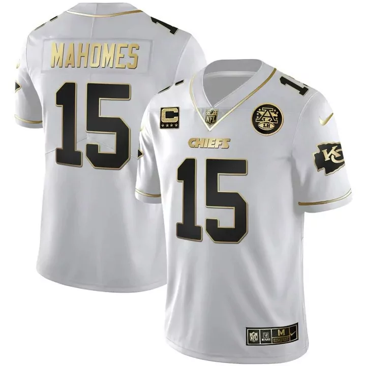 mahomes 15 chiefs 2023 men s all stitched vapor jersey white gold