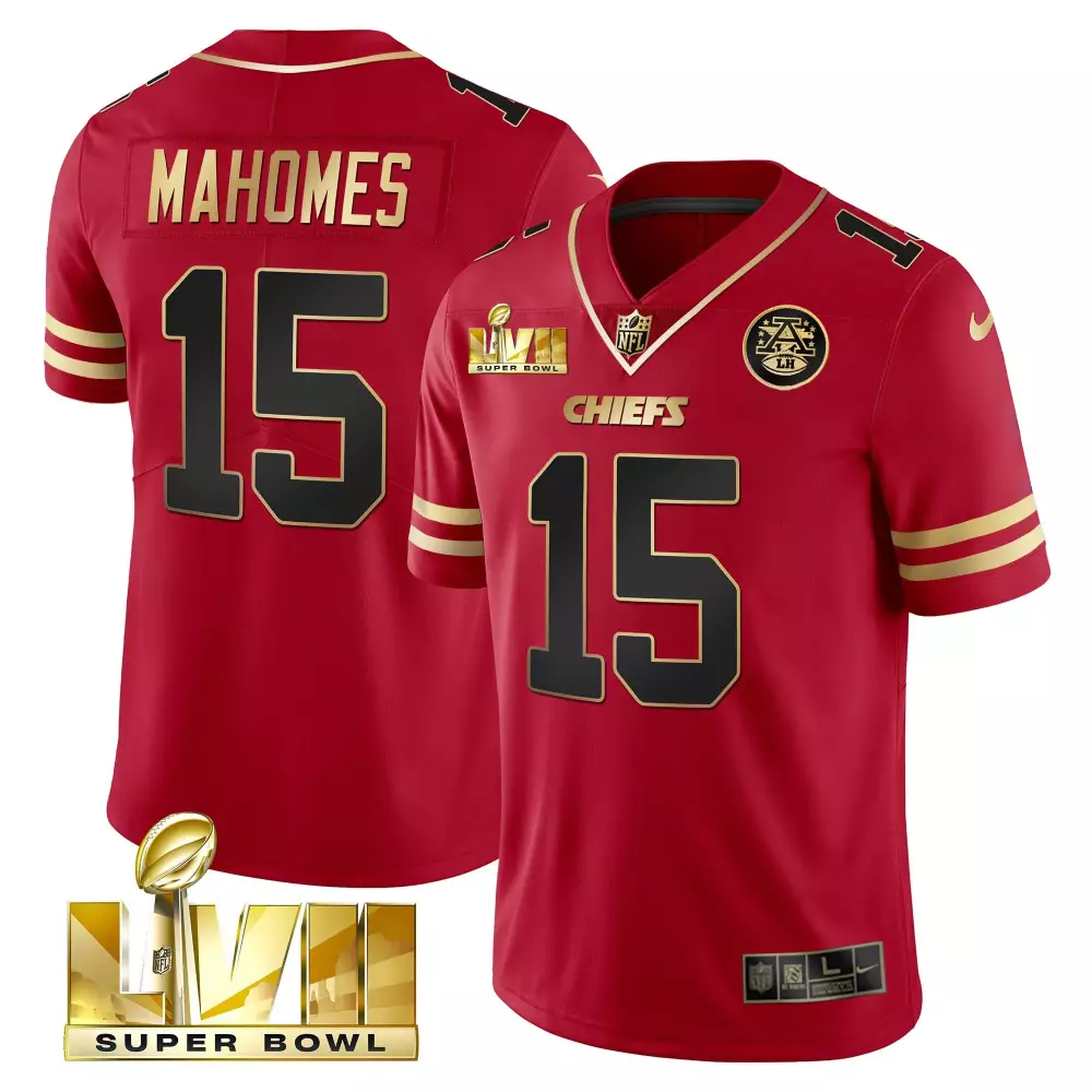 mahomes 15 chiefs 2023 men s super bowl all stitched vapor jersey red 1