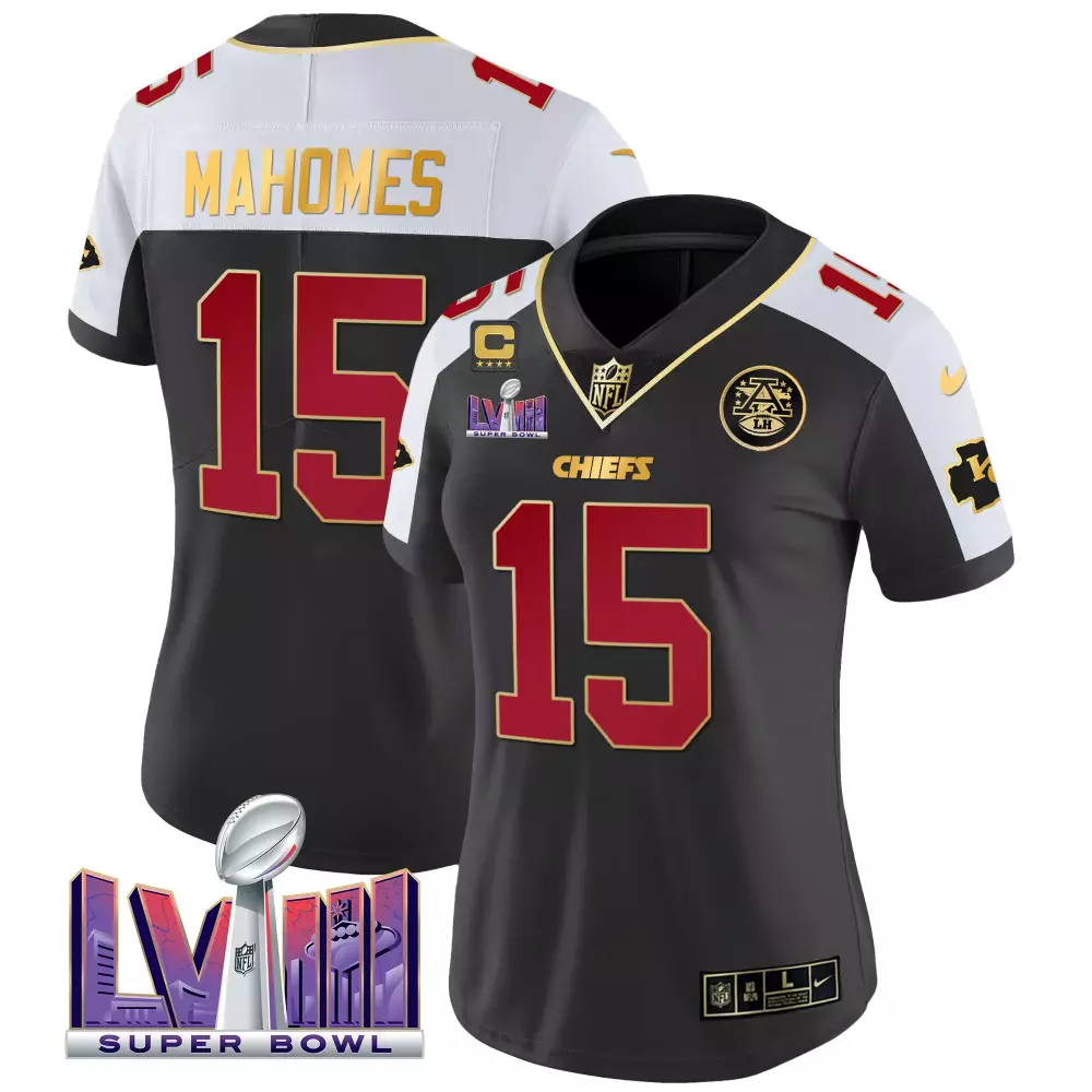 mahomes 15 chiefs 2023 women s all stitched vapor jersey super bowl lvii edition