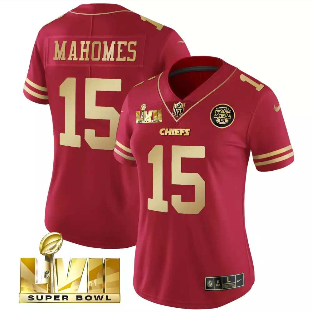 mahomes 15 chiefs 2023 women s super bowl lvii all stitched vapor jersey