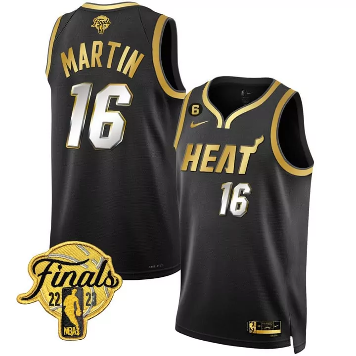 martin 16 miami heat 2022 men s finals all stitched vapor jersey black
