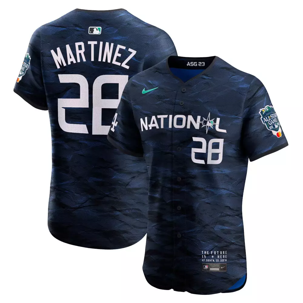 Martinez 28 National 2023 Stitched Vapor Jersey | Navy Blue ASG Patch | Limited Edition Fan Gear | For Men, Women & Youth