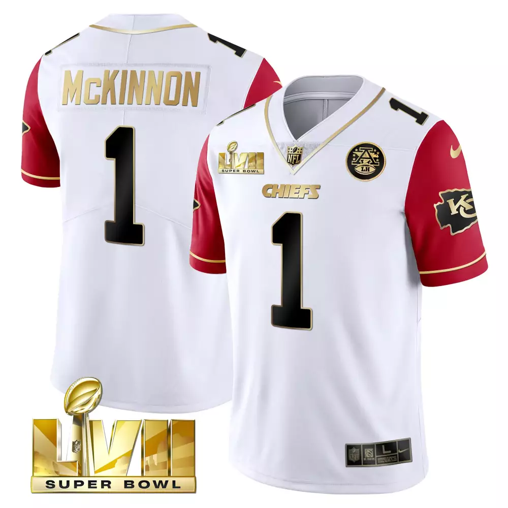 mckinnon 1 chiefs 2023 male super bowl all stitched vapor jersey large white red