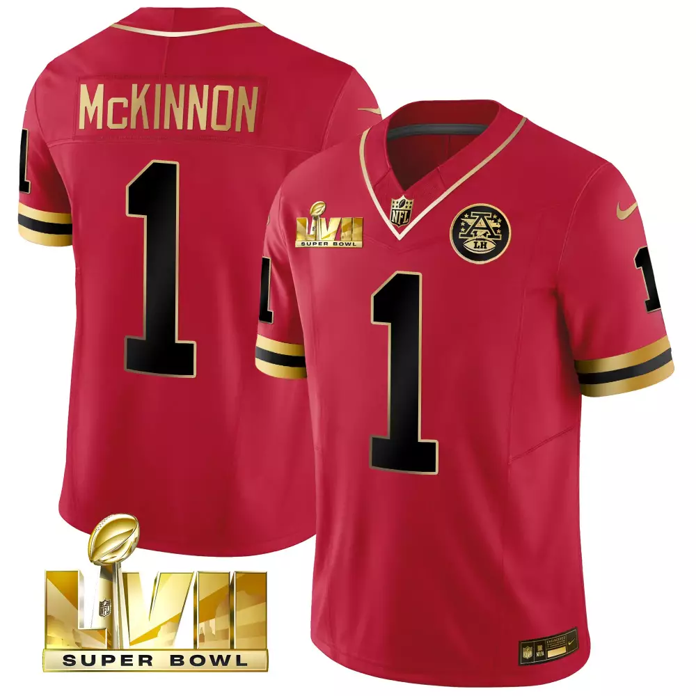 McKinnon 1 San Francisco 49ers 2023 Super Bowl LVII All Stitched Vapor Jersey | For Men