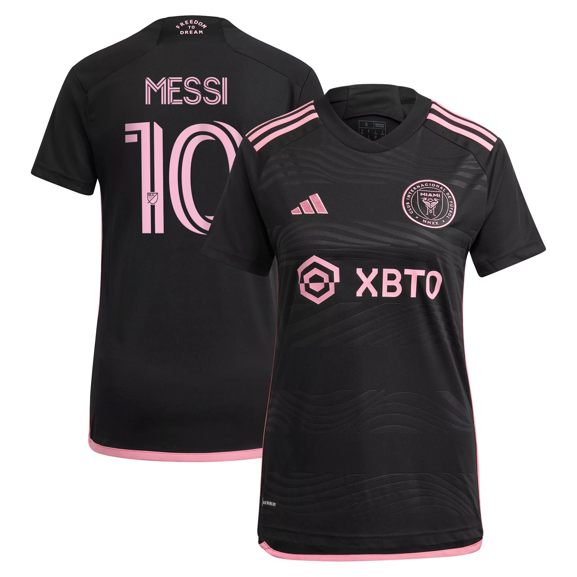 messi 10 inter miami 2023 women s all stitched vapor jersey black pink 3