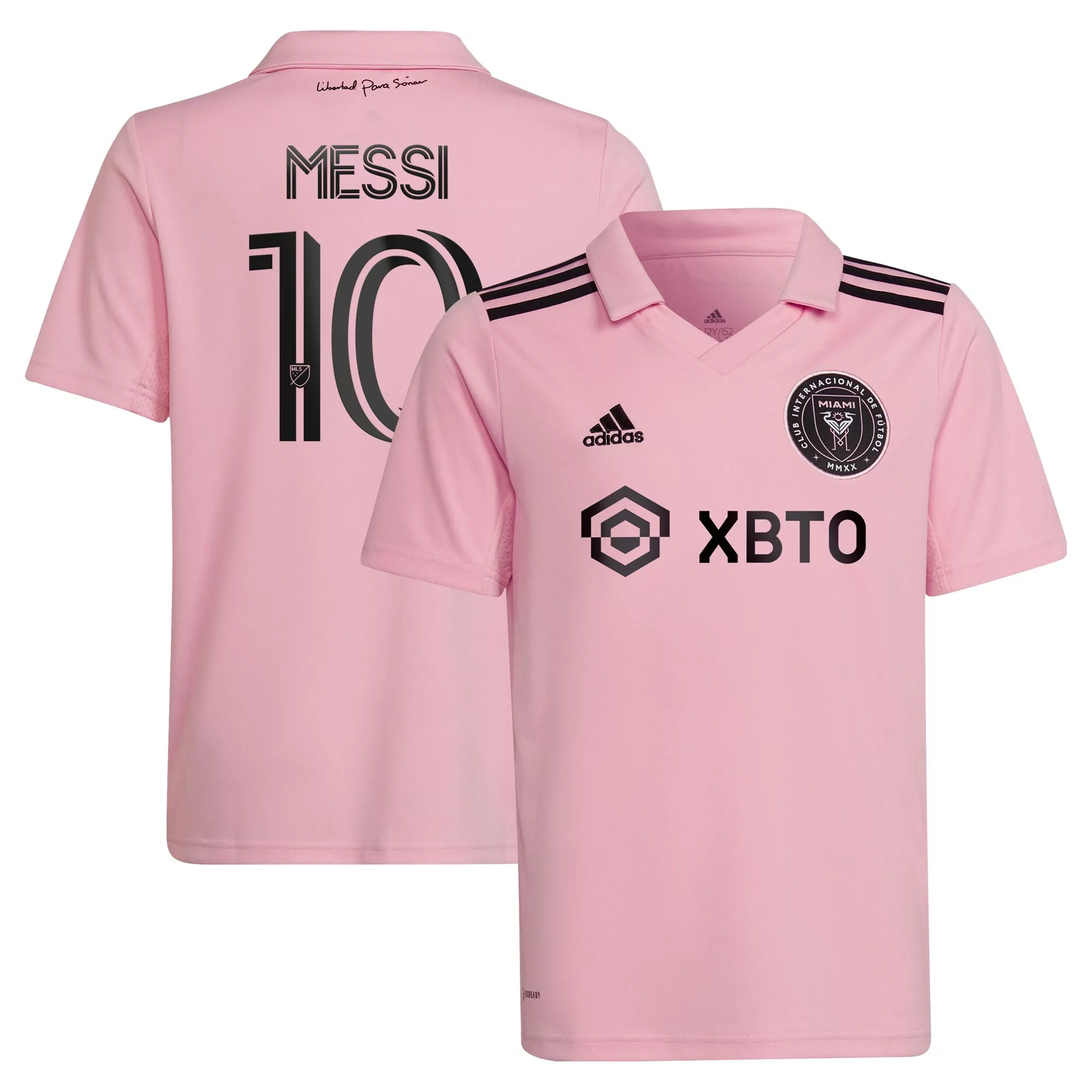 messi 10 inter miami 2023 youth all stitched vapor jersey pink