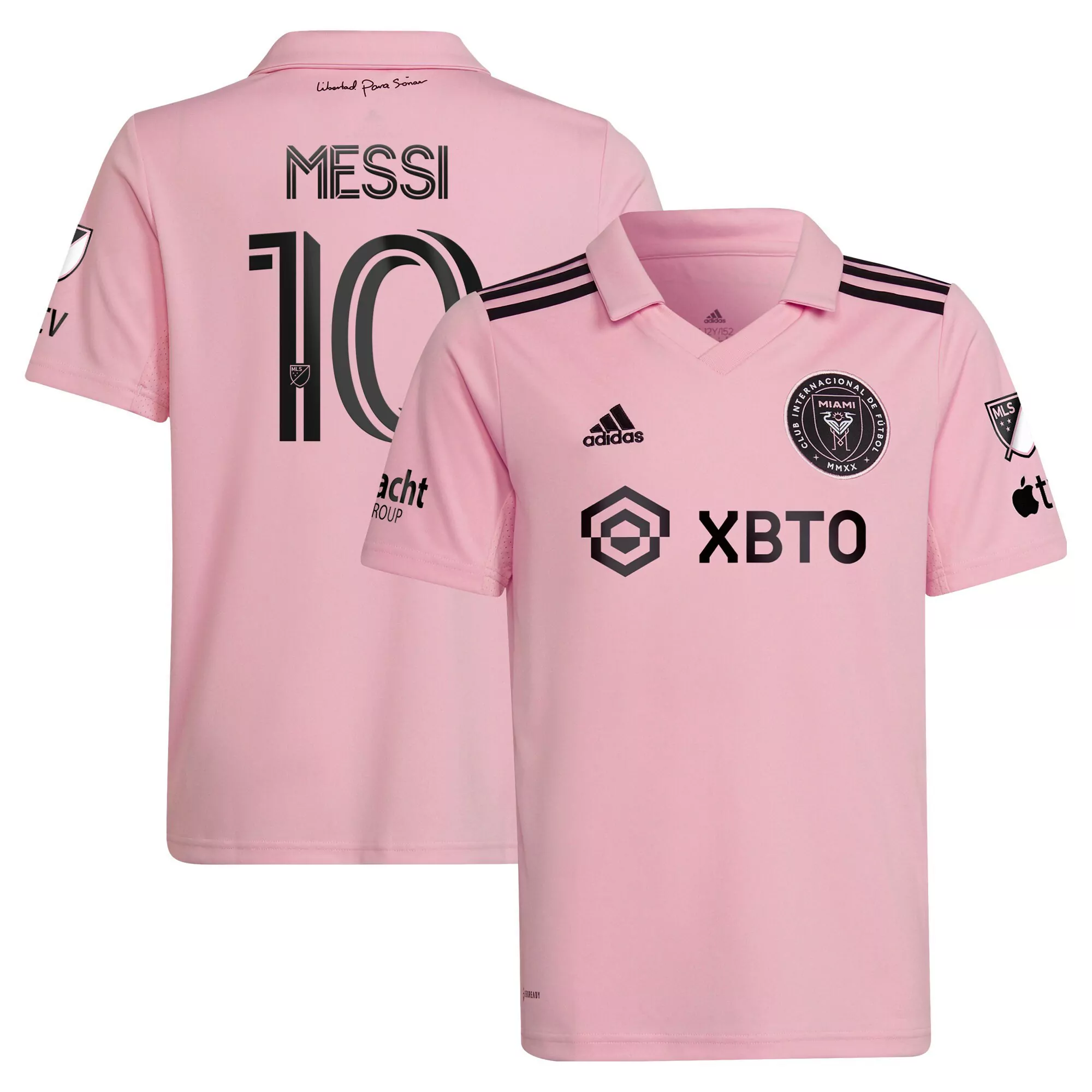 messi 10 inter miami 2023 youth all stitched vapor jersey pink