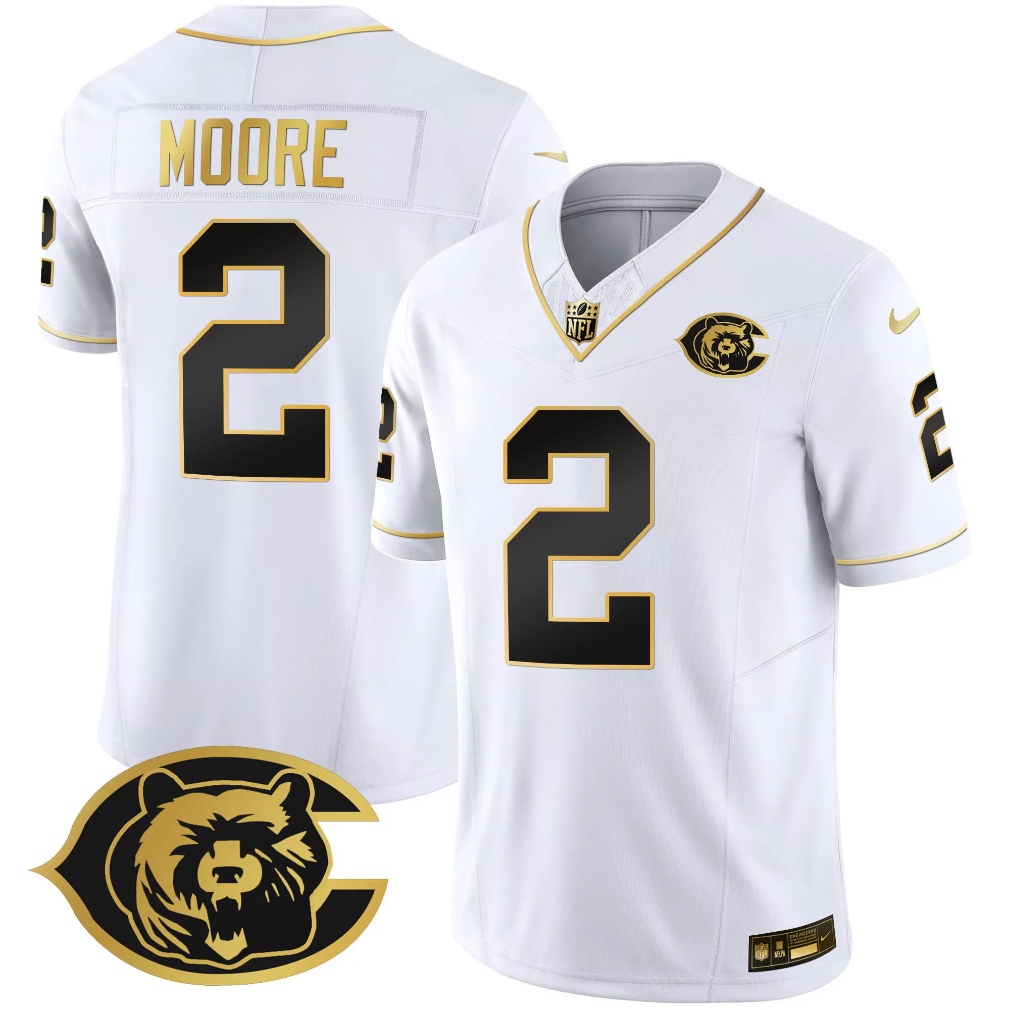 moore 2 carolina panthers 2023 men s all stitched vapor jersey white