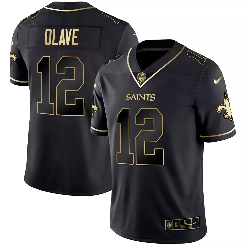 Olave 12 New Orleans Saints 2023 Black Large Stitched Vapor Jersey | All Stitched Edition | Ideal Fan Gear | For Men, Women & Youth