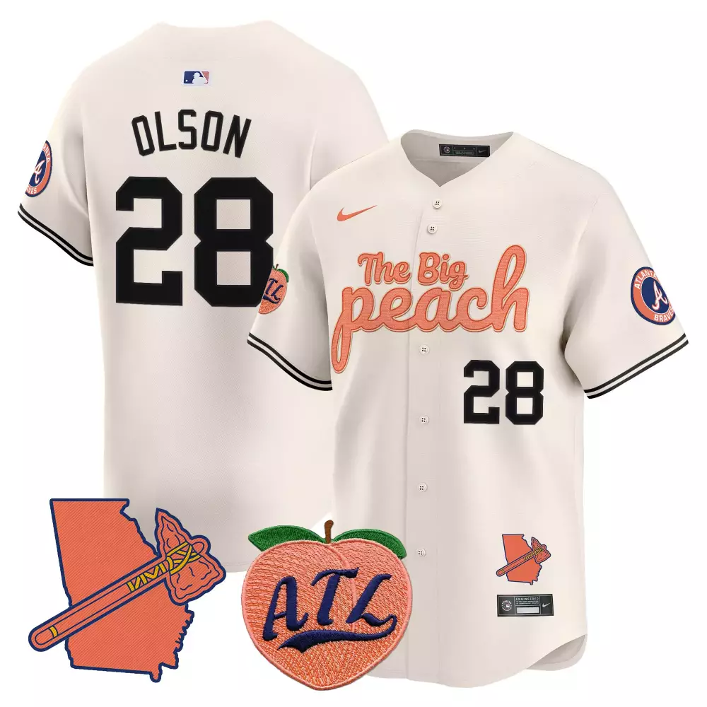 olson 28 atlanta braves 2023 men s stitched vapor jersey white outkast edition