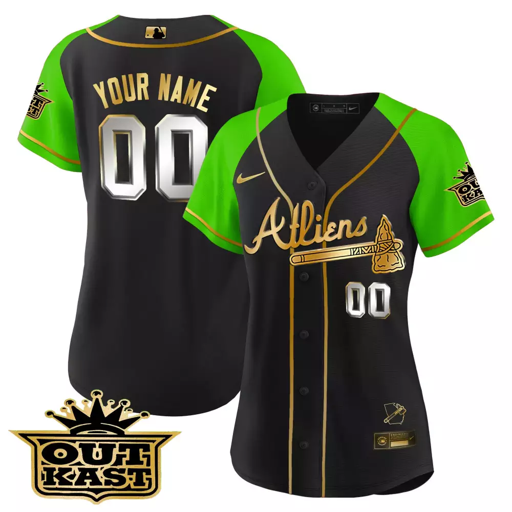 outkast 00 atlanta black green all stitched vapor jersey 2023 women s custom edition