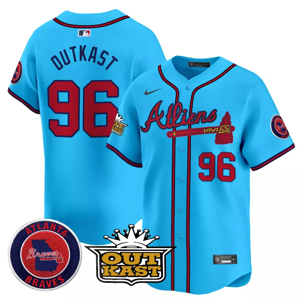 outkast 96 atlanta braves 2023 men s all stitched vapor jersey blue edition