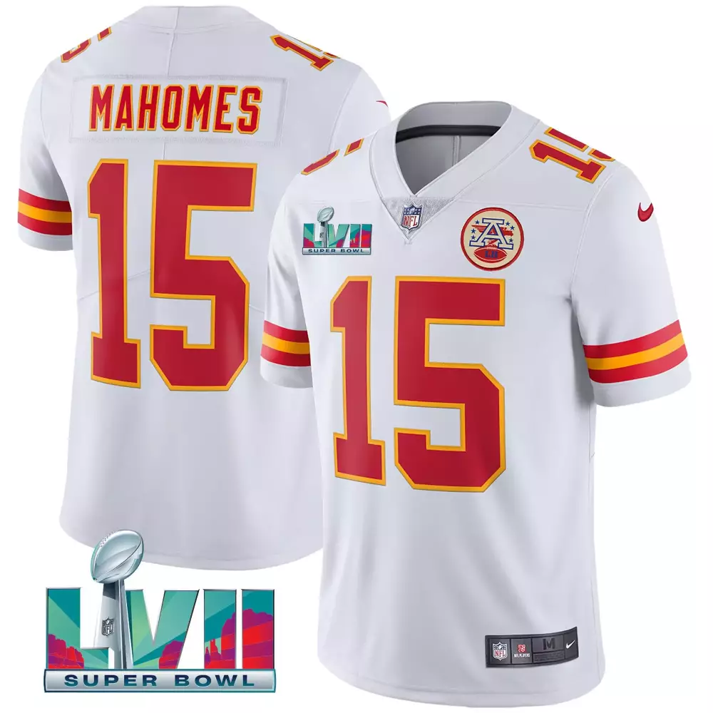Patrick Mahomes Kansas City Chiefs 2023 Super Bowl Edition Jersey | All Stitched White Style | Limited Edition Fan Gear | For Men, Women & Youth