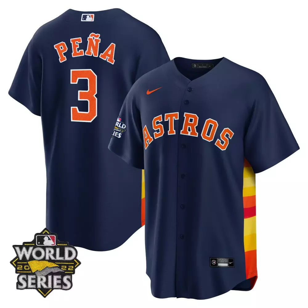 Astros 2022 Men's All Stitched Vapor Jersey | World Series Edition Navy Orange | Stylish Fan Gear for Men, Women & Youth