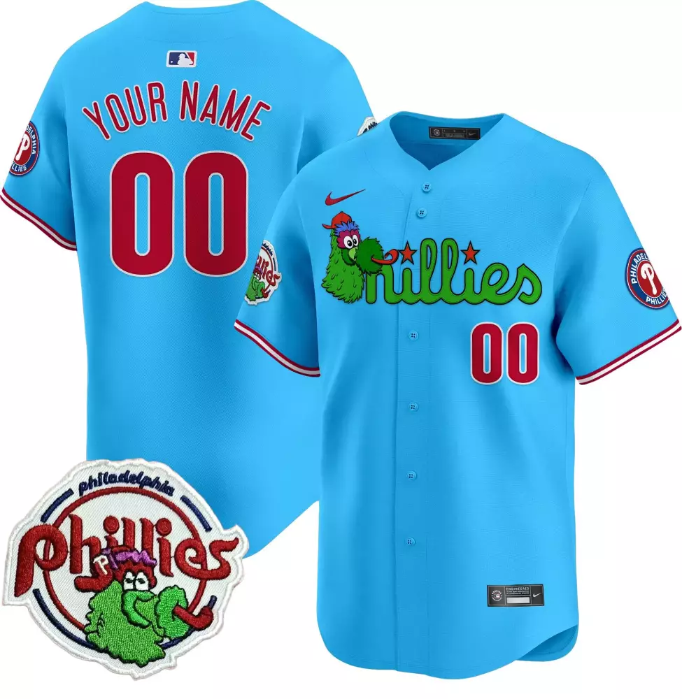 philadelphia phillies custom 00 all stitched vapor jersey 2023 men s red blue design