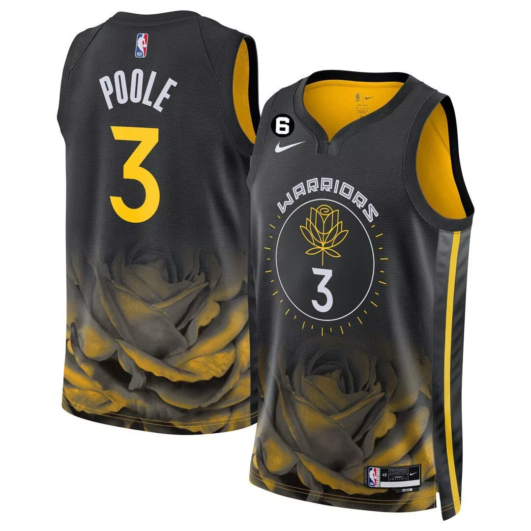 poole 3 golden state warriors 2023 men s all stitched vapor jersey black edition