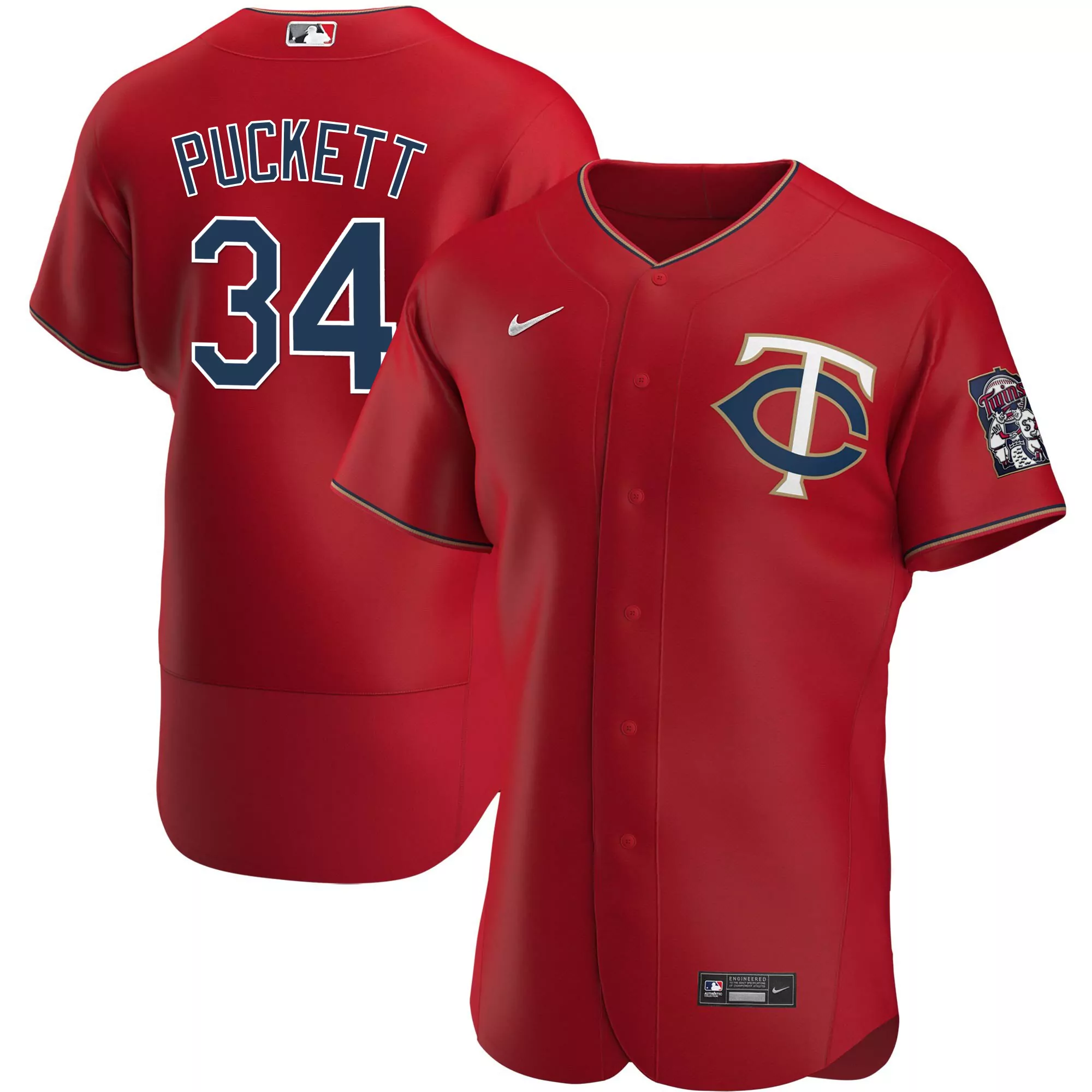 puckett 34 minnesota twins 2023 men s all stitched vapor jersey red with patch