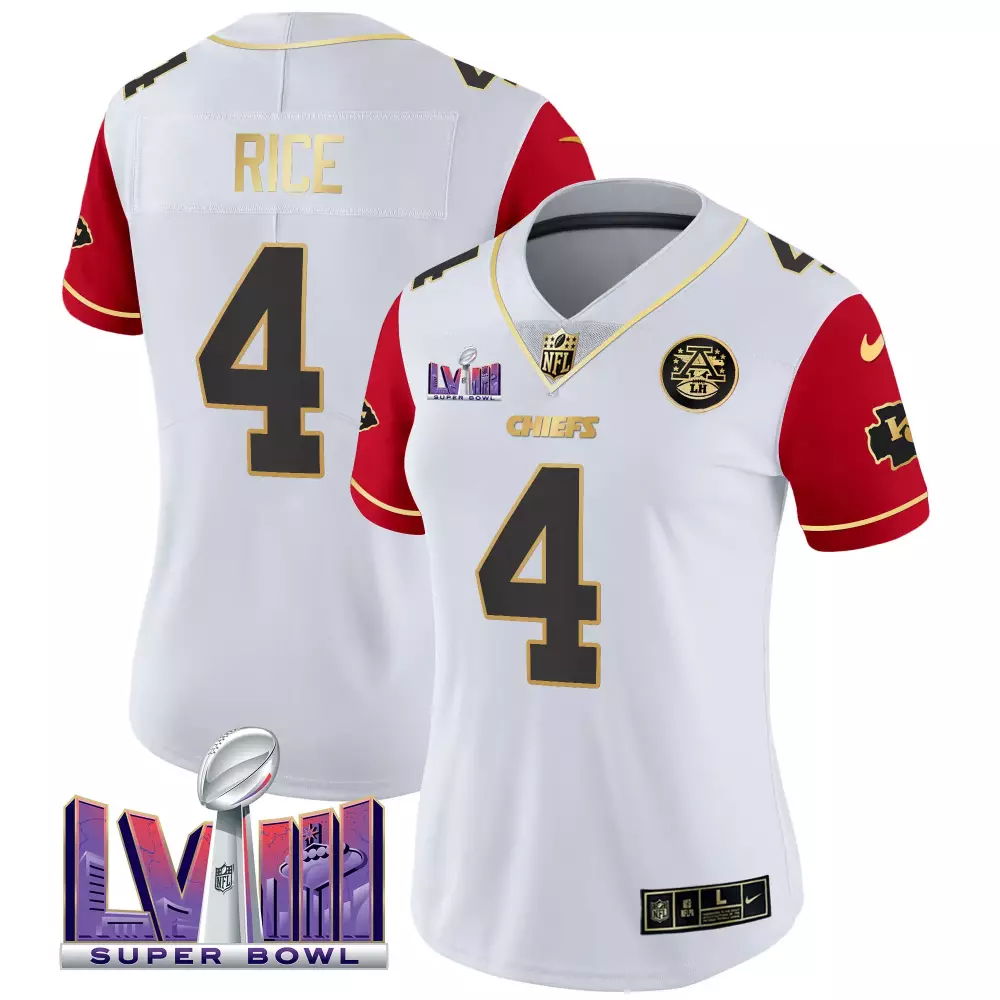 Rice 4 Chiefs 2023 Women's Stitched Vapor Jersey | Super Bowl LVII Edition | Limited Edition Fan Gear for Men, Women & Youth