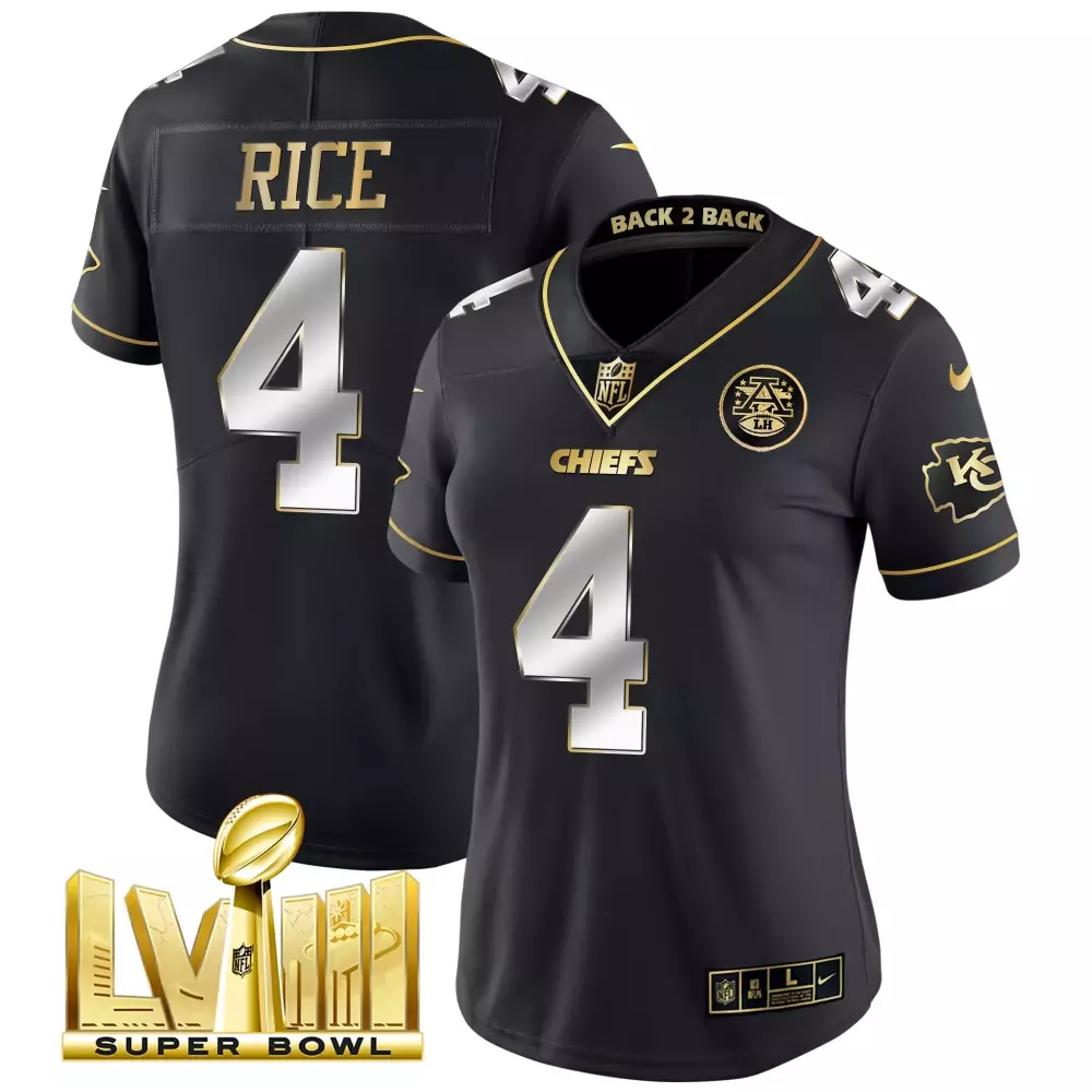 rice 4 chiefs 2023 women s black all stitched vapor jersey super bowl edition 1