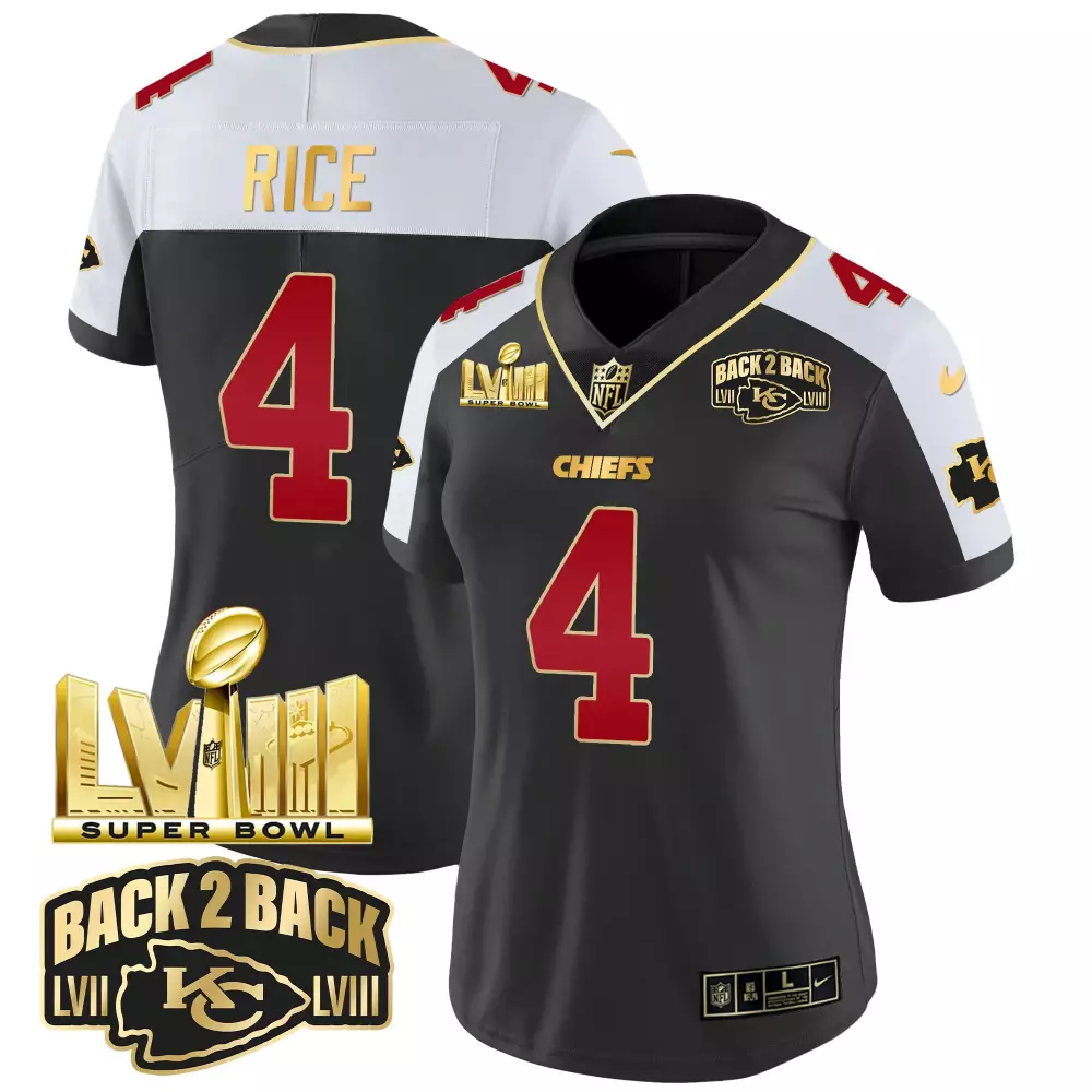rice 4 chiefs 2023 women s black all stitched vapor jersey super bowl edition 1