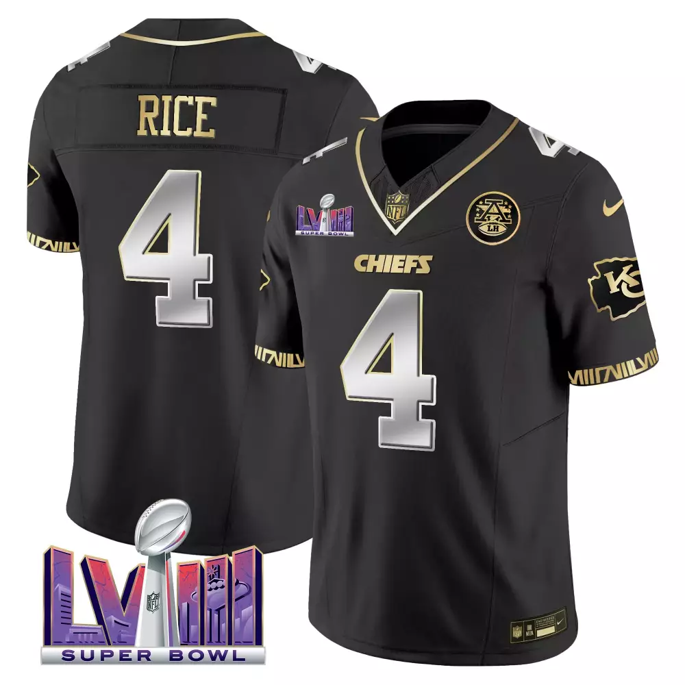 Rice Kansas City Chiefs 2023 Women's Super Bowl LVIII Jersey | Red Back 2 Back Edition | All Stitched Vapor | For Men, Women & Youth
