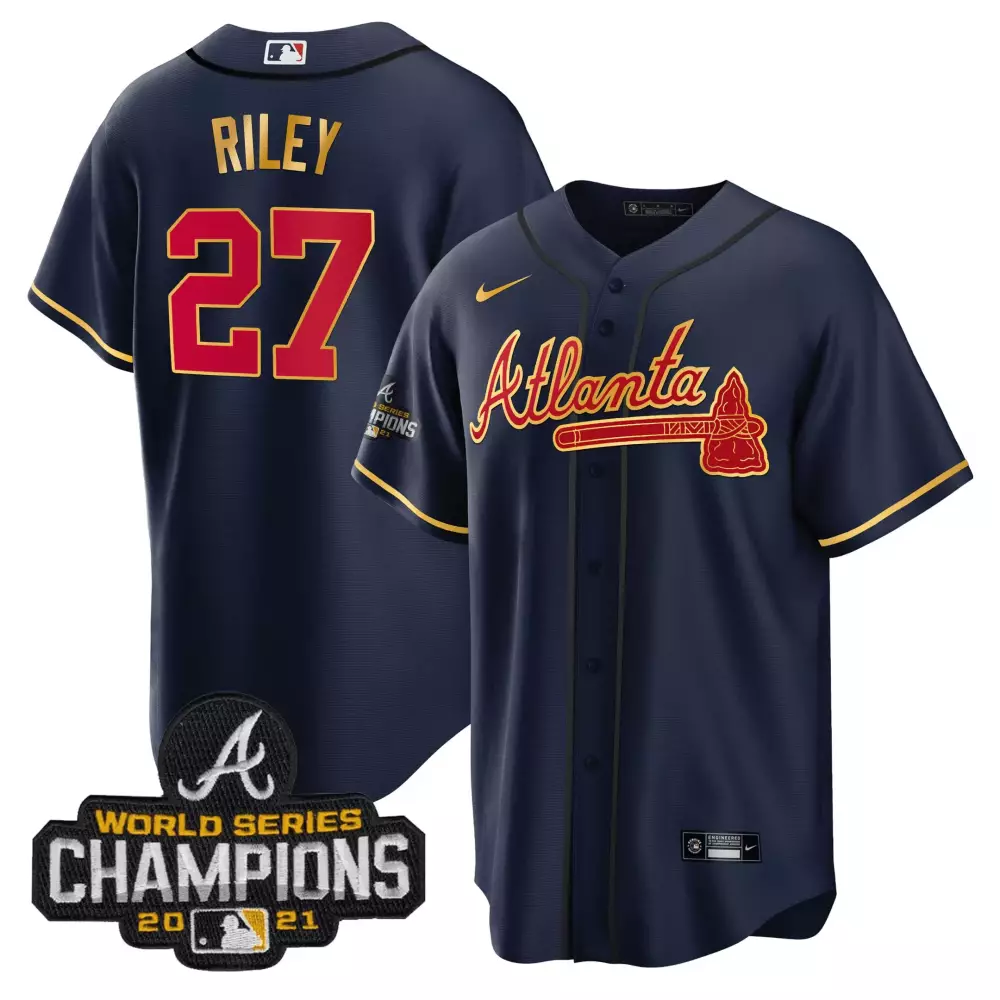 Riley 27 Atlanta 2021 Men's Stitched Vapor Jersey | World Series Champions Edition | Limited Edition Fan Gear | For Men, Women & Youth