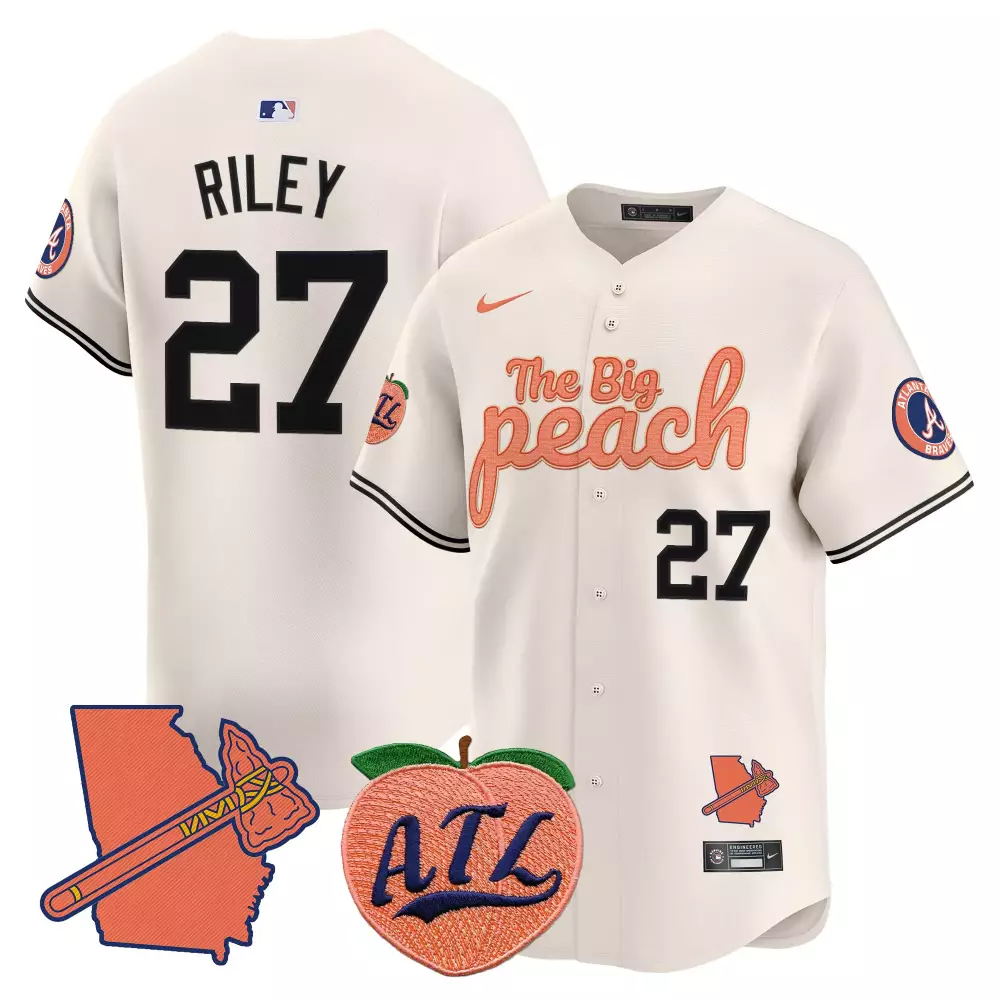 riley 27 atlanta braves 2023 men s all stitched vapor jersey the big peach edition