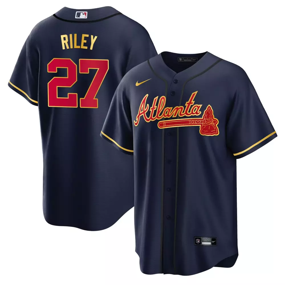 riley 27 atlanta braves 2023 men s navy all stitched vapor jersey