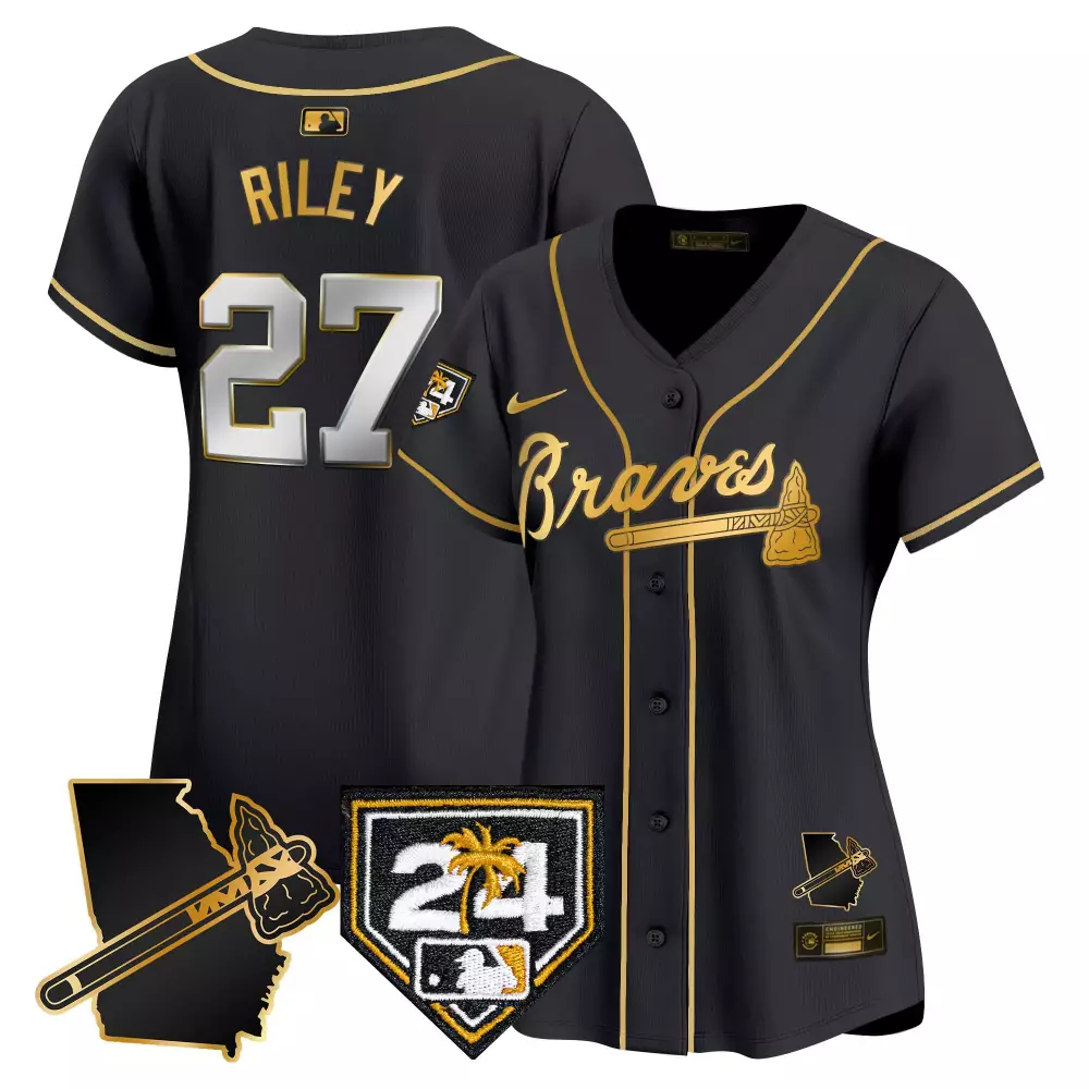 Riley 27 Atlanta Braves 2023 Women's Stitched Vapor Jersey | Red 24 Patch | Limited Edition Fan Gear | For Men, Women & Youth