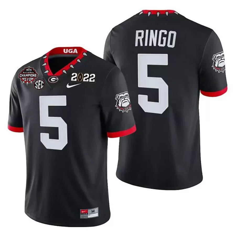 Ringo 5 Georgia Bulldogs 2022 Men's Black Vapor Jersey | All Stitched Style | For Men, Women & Youth