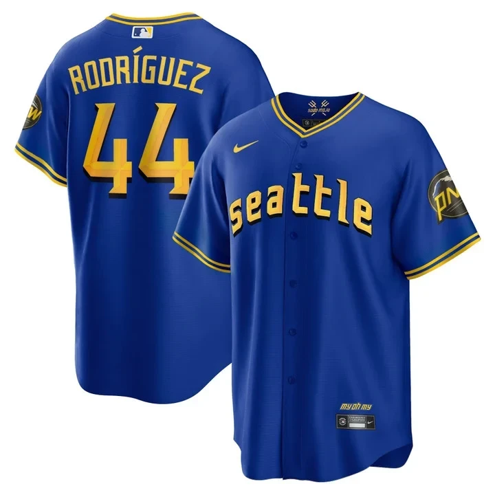 rodrguez 44 seattle mariners 2023 men s all stitched vapor jersey blue 1