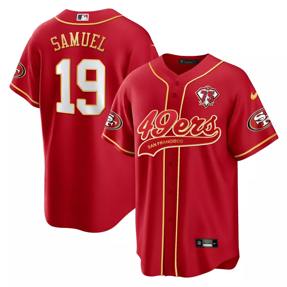 Samuel 19 San Francisco 49ers 2023 Men's All Stitched Vapor Jersey | Red | 75th Anniversary Edition | For Men, Women & Youth