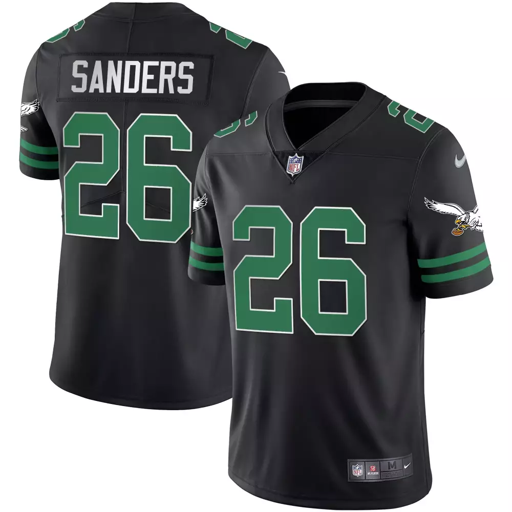 Sanders 26 Philadelphia Eagles 2022 Green White Vapor Jersey | All Stitched | Women's Fan Gear | For Men, Women & Youth