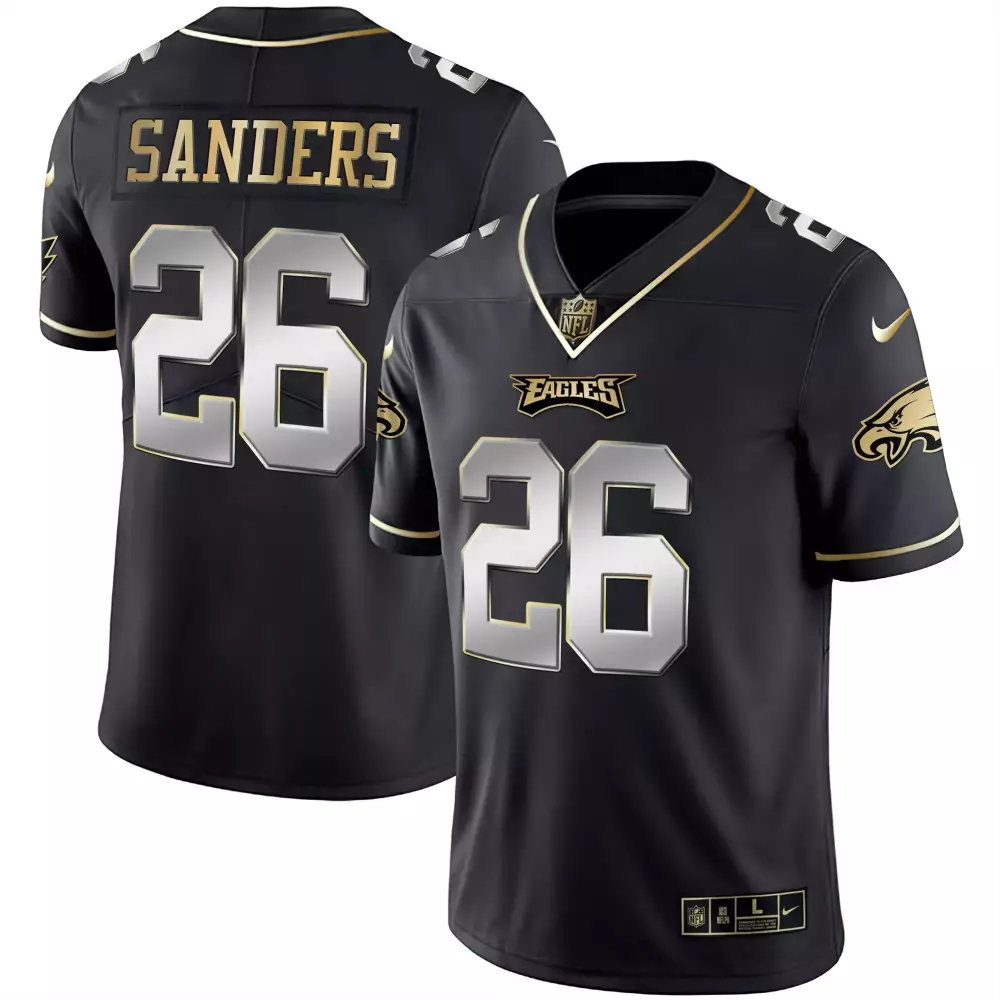 Sanders 26 Philadelphia Eagles 2023 Stitched Vapor Jersey | Black | Limited Edition Fan Gear | For Men, Women & Youth