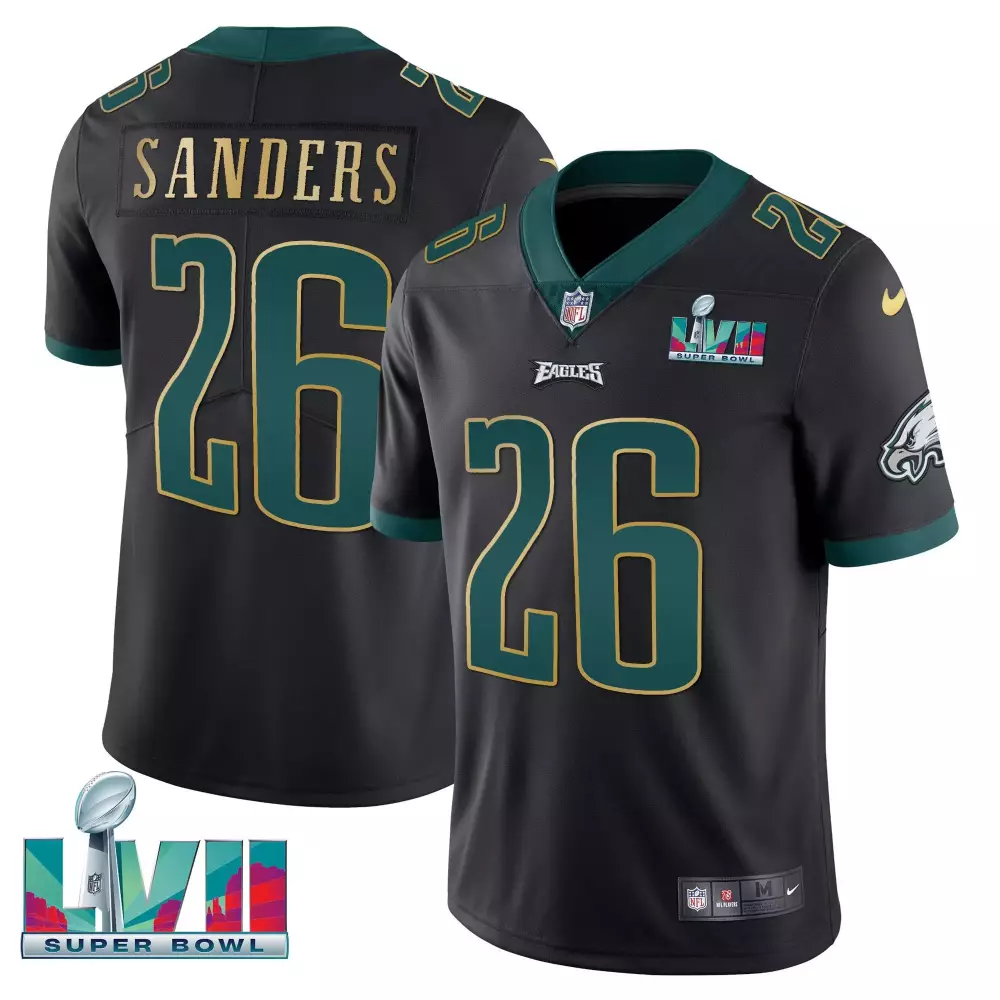 Sanders 26 Philadelphia Eagles 2023 Black Stitched Jersey | Limited Edition Fan Gear | Ideal for Game Day | For Men, Women & Youth