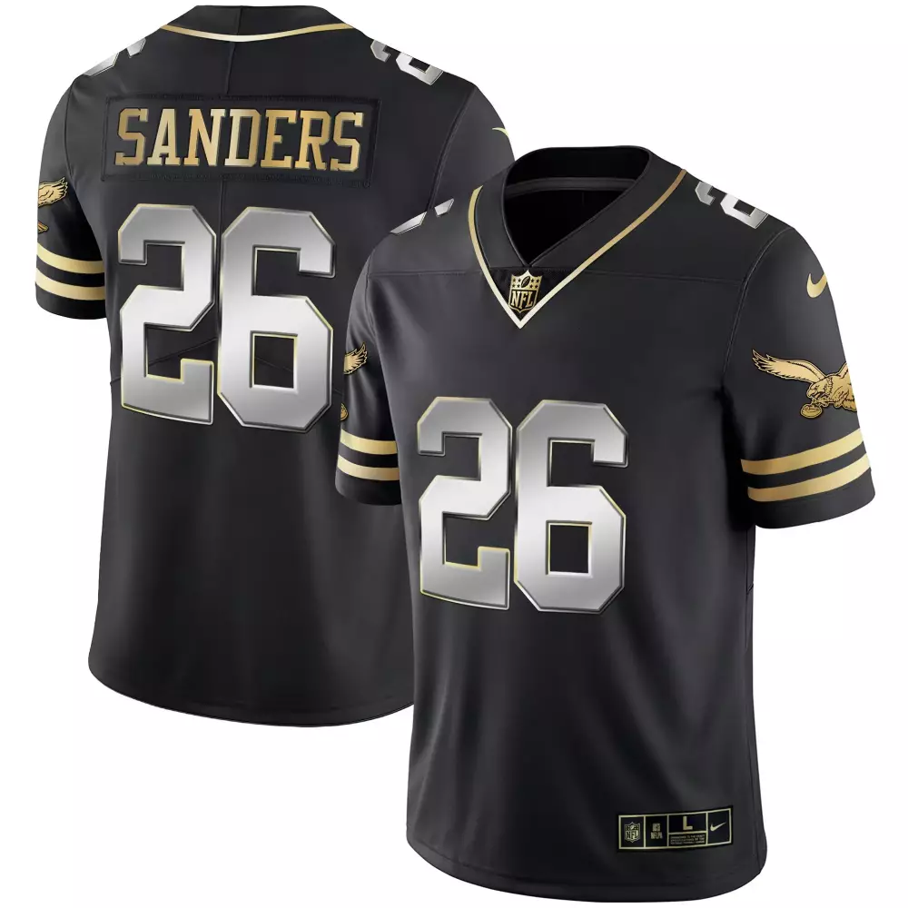 Sanders 26 Philadelphia Eagles 2023 Stitched Vapor Jersey | Black | Limited Edition Fan Gear | For Men, Women & Youth