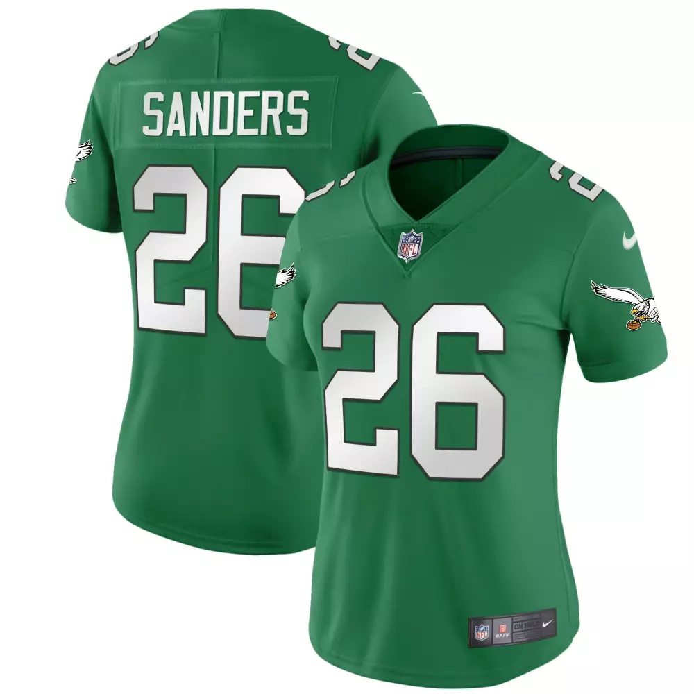 Sanders 26 Philadelphia Eagles 2023 Stitched Vapor Jersey | White | Women's Edition | For Women & Youth