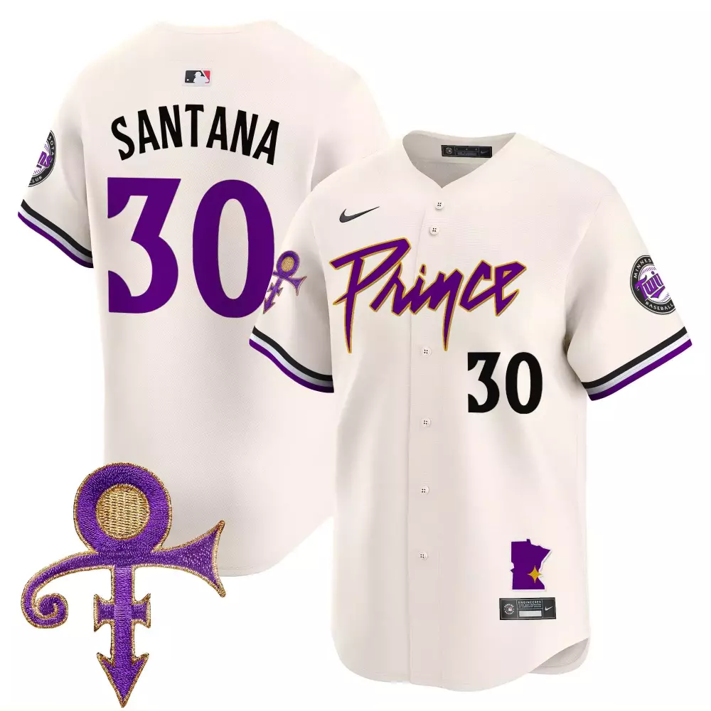 santana 30 prince 2023 men s all stitched vapor jersey white purple special edition